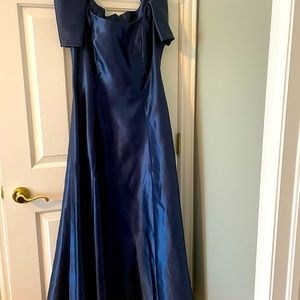 Navy satin formal dress